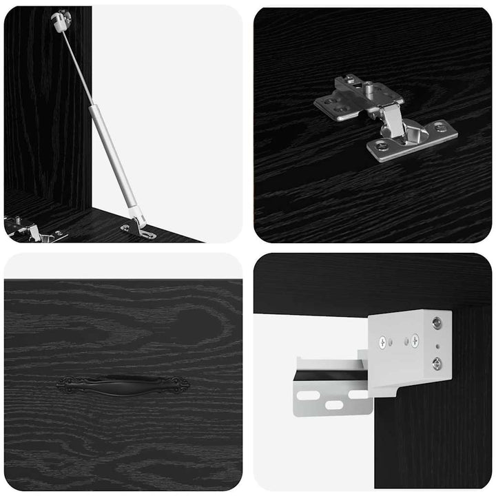 Vægmonteret skab 100 x 36,5 x 35 cm Konstrueret træ Sort eg