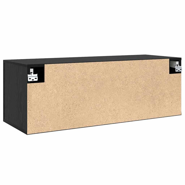 Vægmonteret skab 100 x 36,5 x 35 cm Konstrueret træ Sort eg