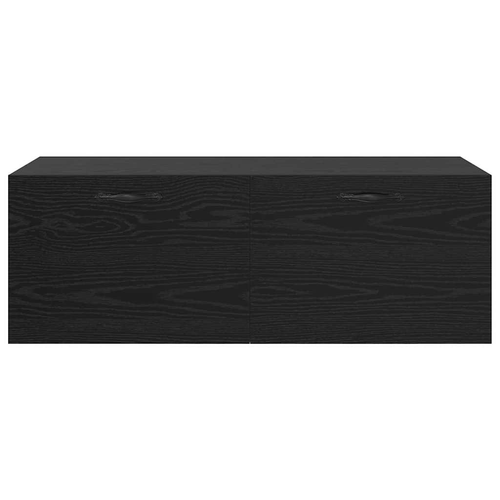 Vægmonteret skab 100 x 36,5 x 35 cm Konstrueret træ Sort eg