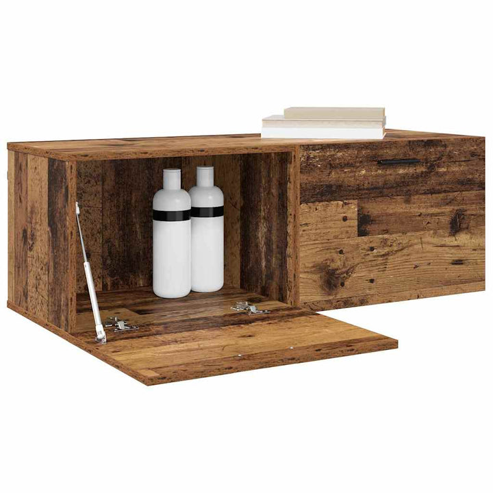 Vægmonteret skab 100 x 36,5 x 35 cm Konstrueret træ Gammelt træ