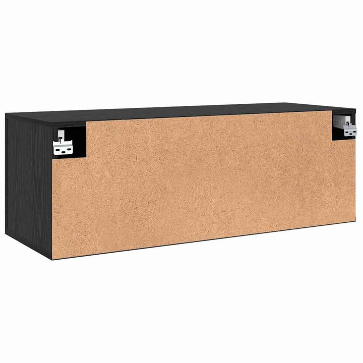 Vægmonteret skab 100 x 36,5 x 35 cm Konstrueret træ Sort eg