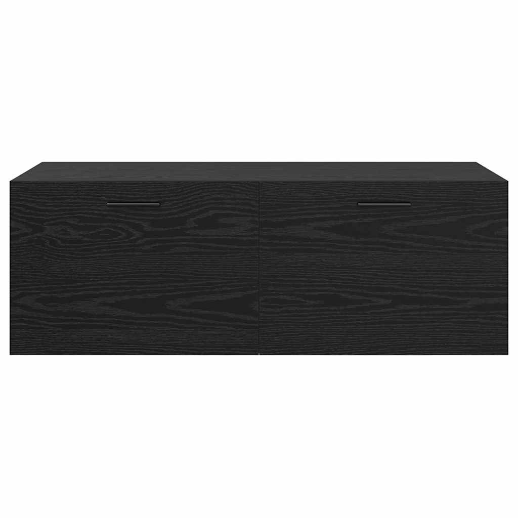 Vægmonteret skab 100 x 36,5 x 35 cm Konstrueret træ Sort eg