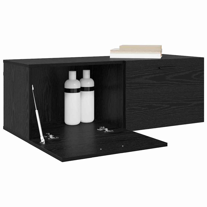 Vægmonteret skab 100 x 36,5 x 35 cm Konstrueret træ Sort eg