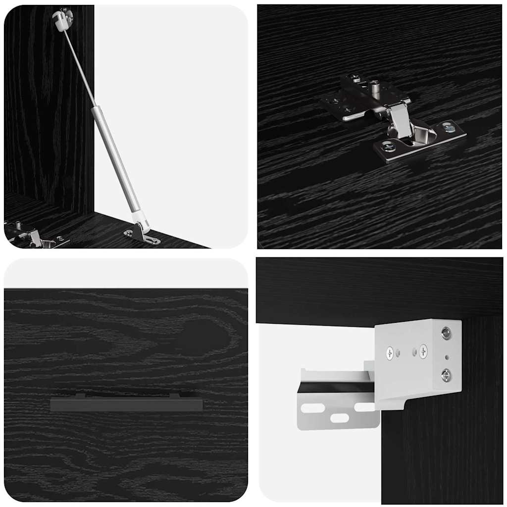 Vægskab 100 x 36.5 x 35 cm Konstrueret træ Sort eg