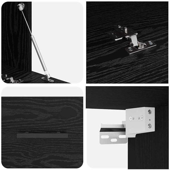 Vægskab 100 x 36.5 x 35 cm Konstrueret træ Sort eg