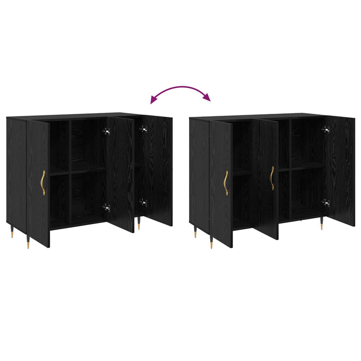 Sideboard Sort eg 90 x 34 x 80 cm Konstrueret træ