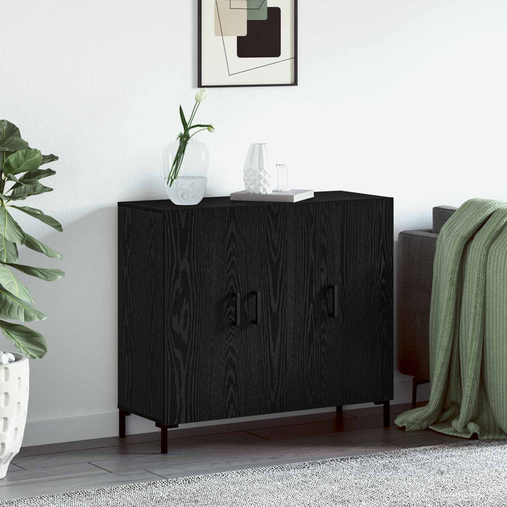 Sideboard Sort eg 90 x 34 x 80 cm Konstrueret træ