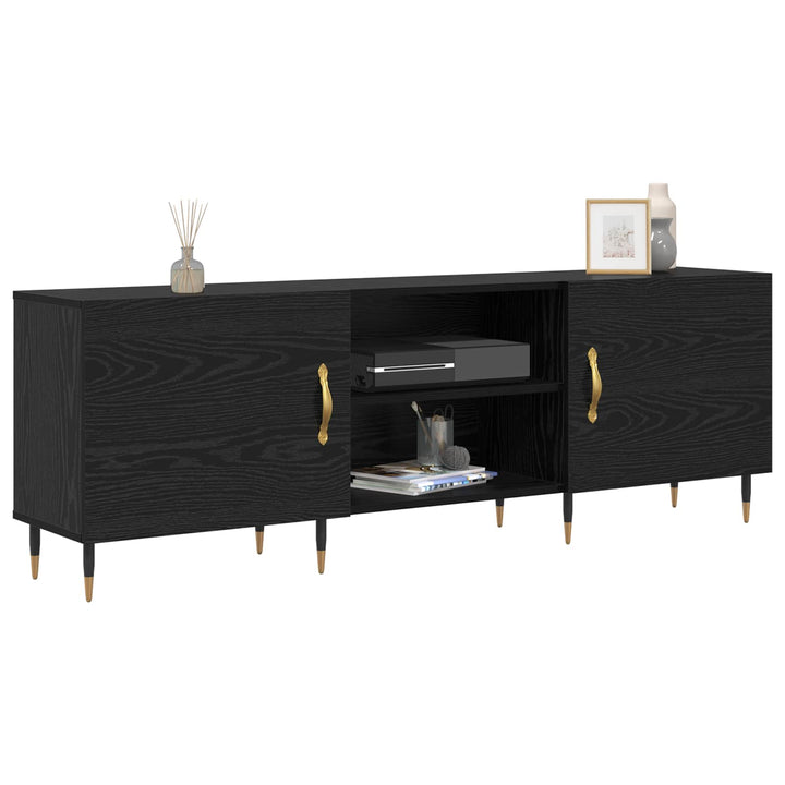 TV-skab Sort eg 150 x 30 x 50 cm Konstrueret træ