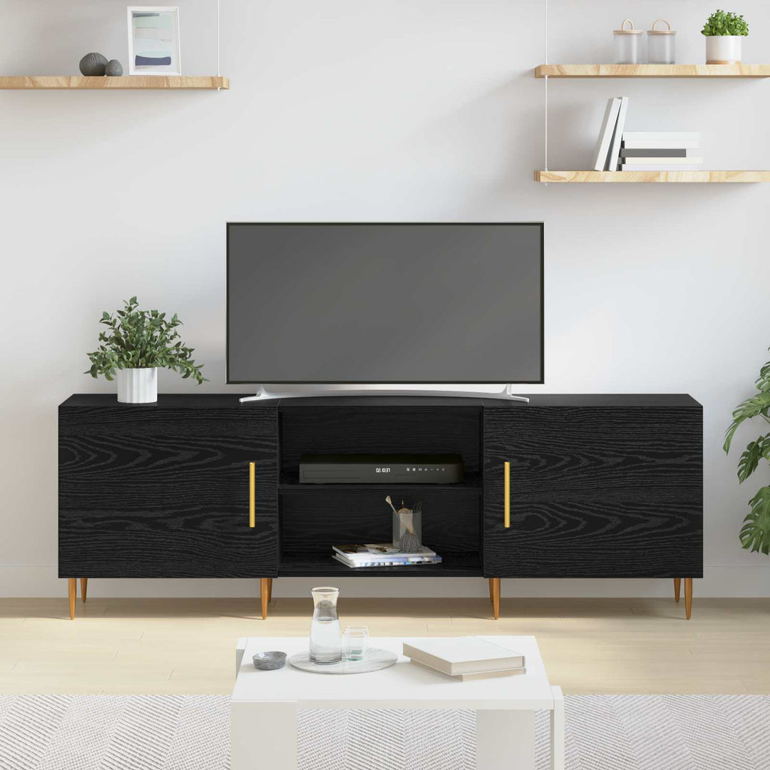 TV-skab Sort eg 150 x 30 x 50 cm Konstrueret træ