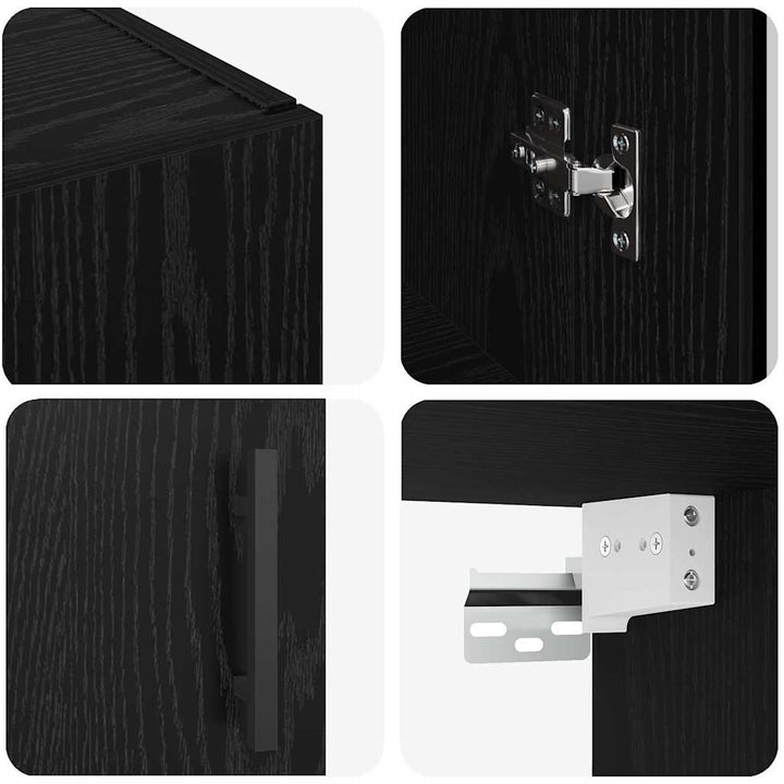 Vægskab Sort eg 69.5 x 34 x 90 cm Konstrueret træ