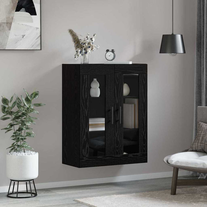 Vægskab Sort eg 69.5 x 34 x 90 cm Konstrueret træ