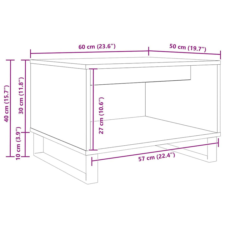 Sofabord Sort eg 60 x 50 x 40 cm Konstrueret træ