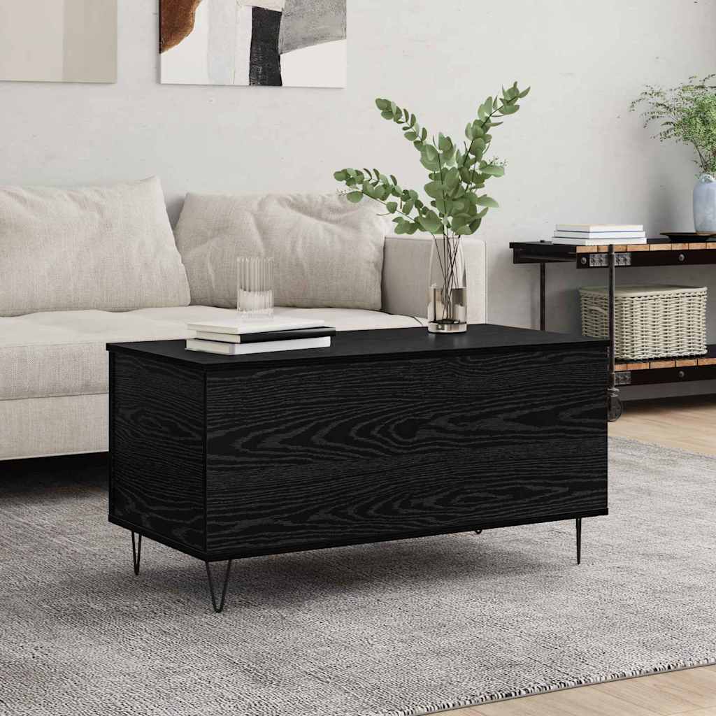 Sofabord Sort eg 90 x 44.5 x 45 cm Konstrueret træ