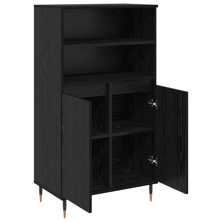 Highboard Sort 60 x 36 x 110 cm Konstrueret træ