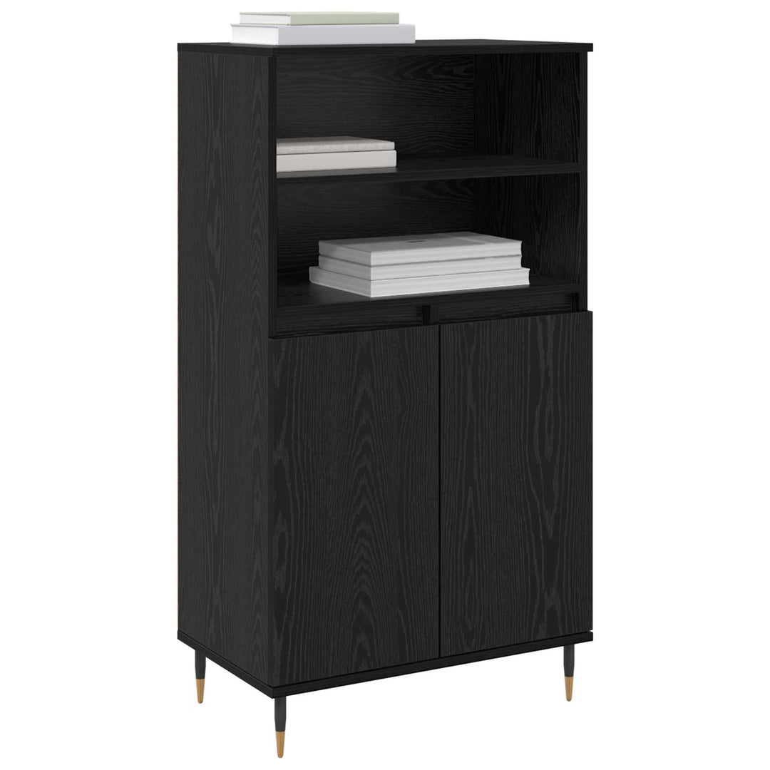 Highboard Sort 60 x 36 x 110 cm Konstrueret træ