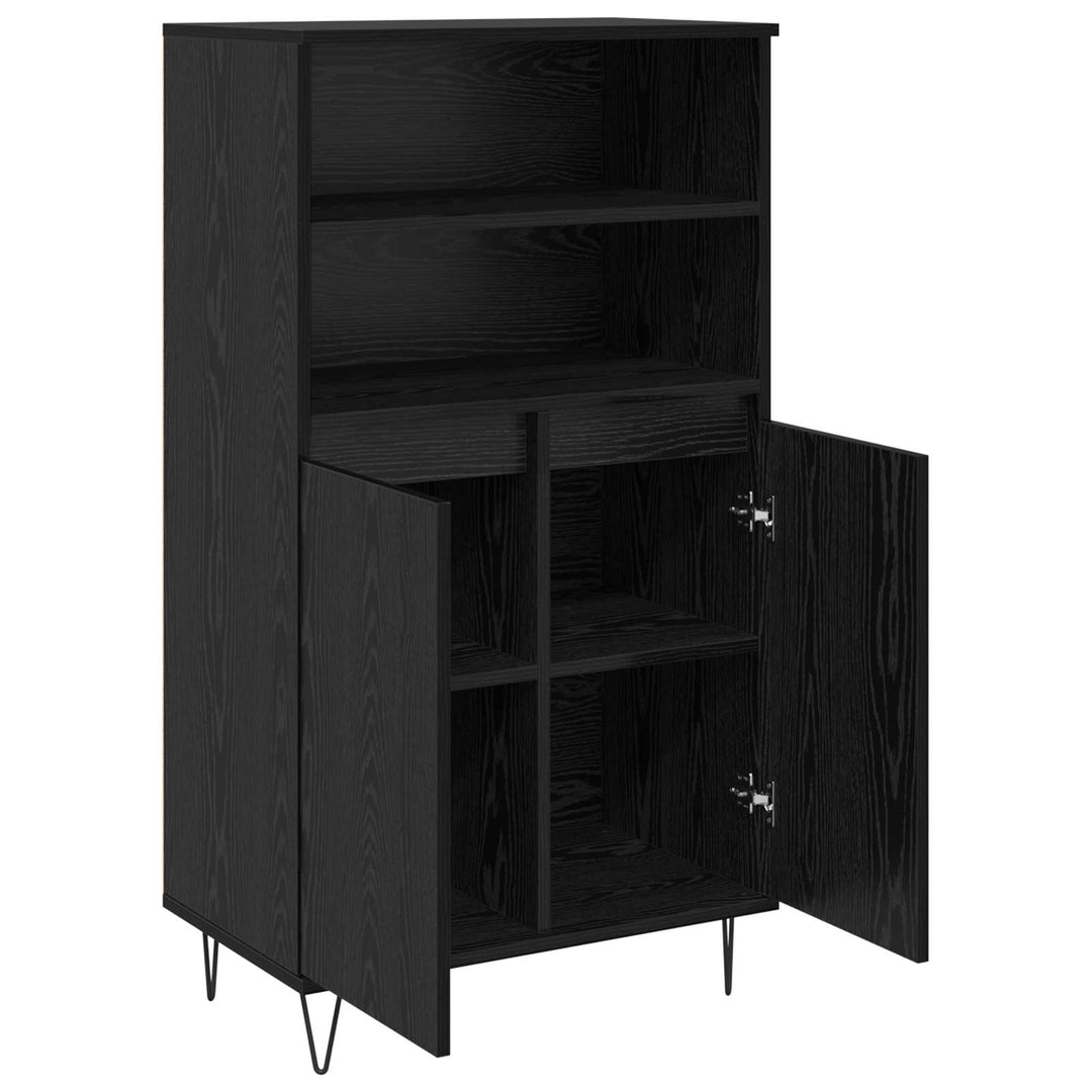 Highboard Sort 60 x 36 x 110 cm Konstrueret træ