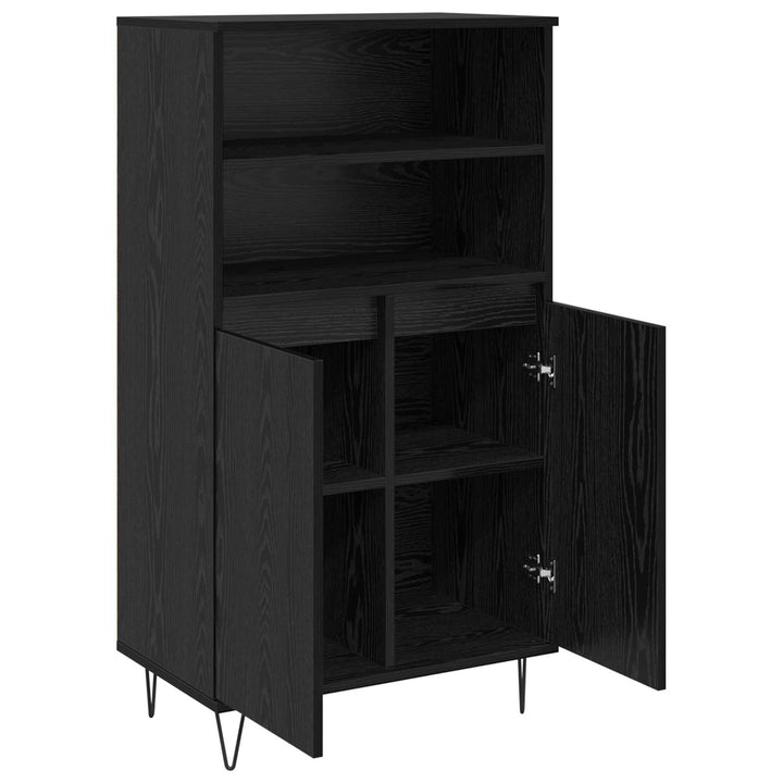 Highboard Sort 60 x 36 x 110 cm Konstrueret træ