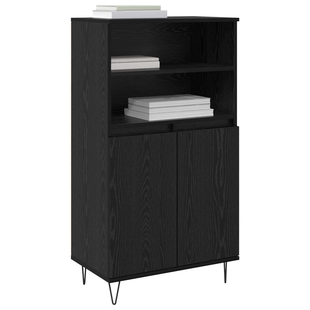 Highboard Sort 60 x 36 x 110 cm Konstrueret træ