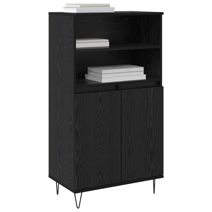 Highboard Sort 60 x 36 x 110 cm Konstrueret træ