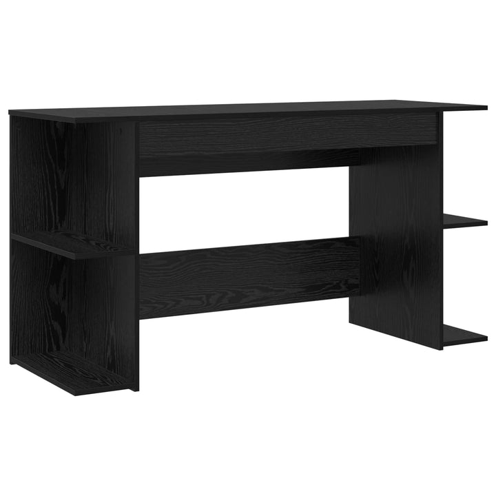 Bord med hylde Sort eg 140 x 50 x 75 cm Konstrueret træ