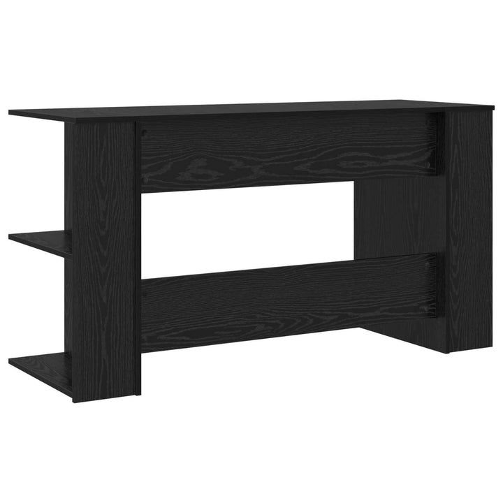 Bord med hylde Sort eg 140 x 50 x 75 cm Konstrueret træ