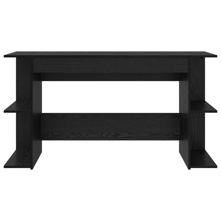 Bord med hylde Sort eg 140 x 50 x 75 cm Konstrueret træ