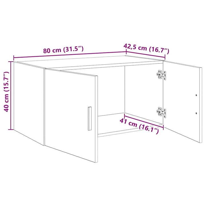 Vægskab Gammelt træ 80 x 42.5 x 40 cm Konstrueret træ