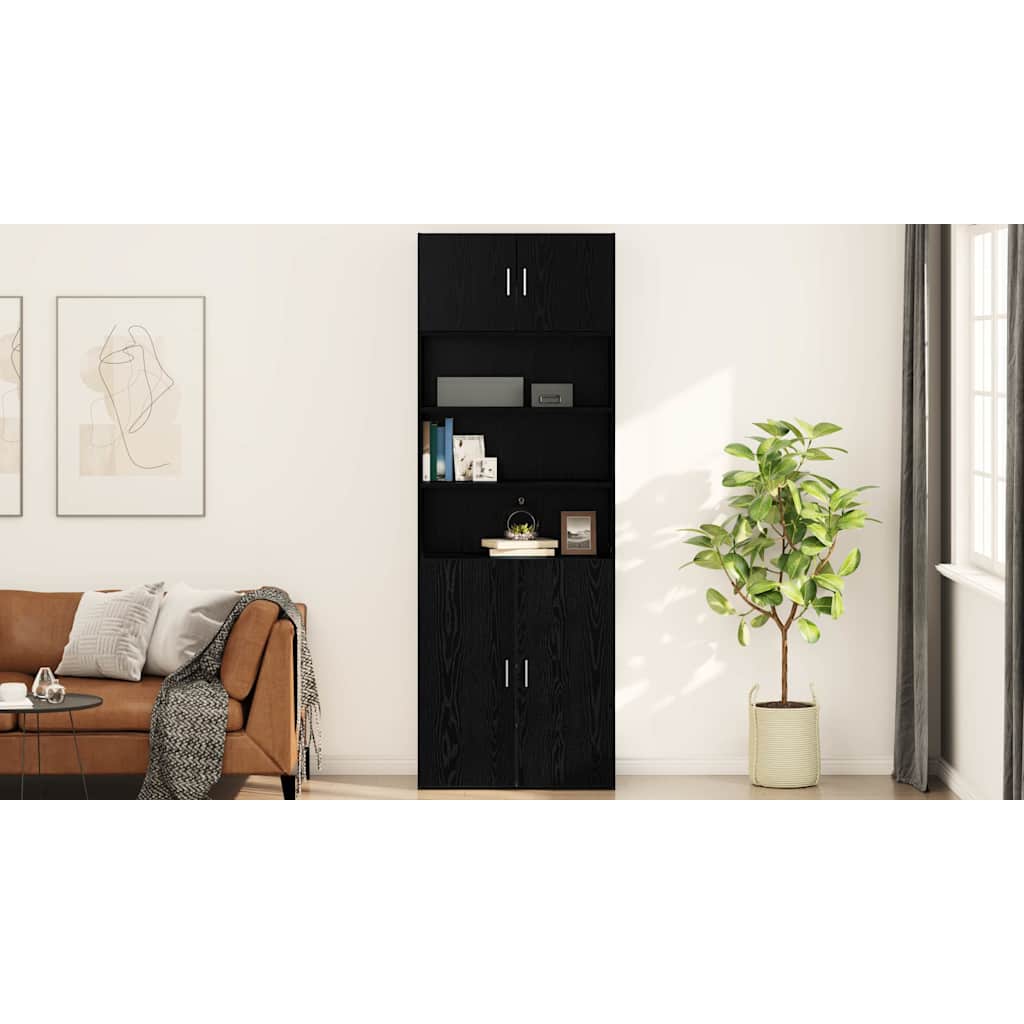 Vægskab Vægmonteret Sort eg 80 x 42.5 x 40 cm Konstrueret træ