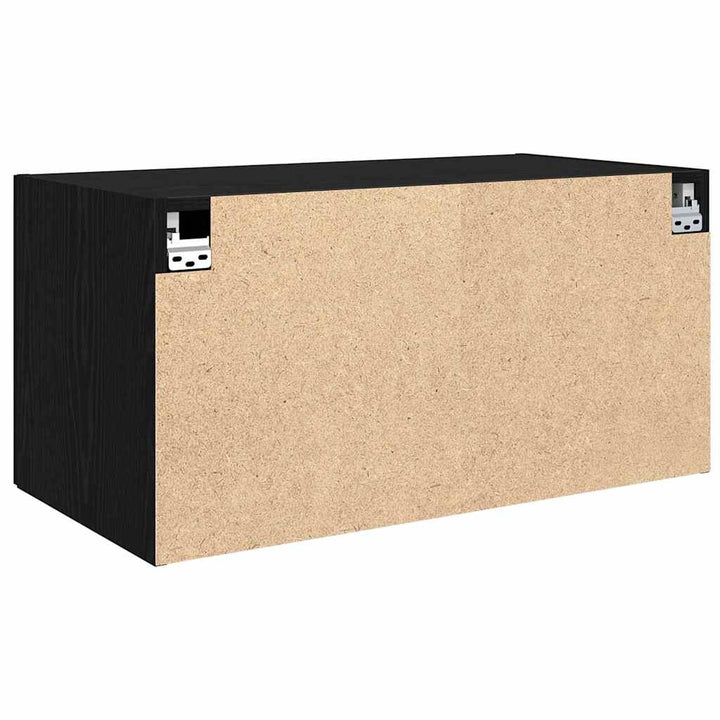 Vægskab Vægmonteret Sort eg 80 x 42.5 x 40 cm Konstrueret træ