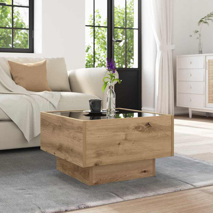 Sofabord artisan eg 50 x 50 x 30 cm Konstrueret træ