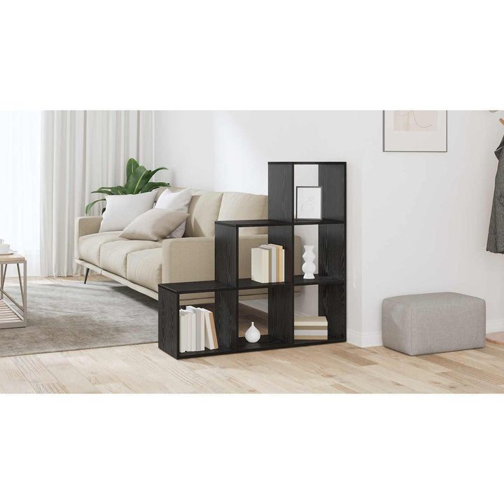 Rumdivider boghylde Sort eg 99 x 29 x 99 cm Konstrueret træ