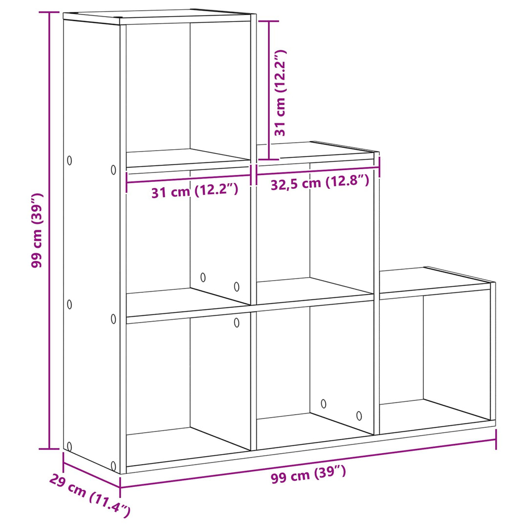 Rumdivider boghylde Sort eg 99 x 29 x 99 cm Konstrueret træ