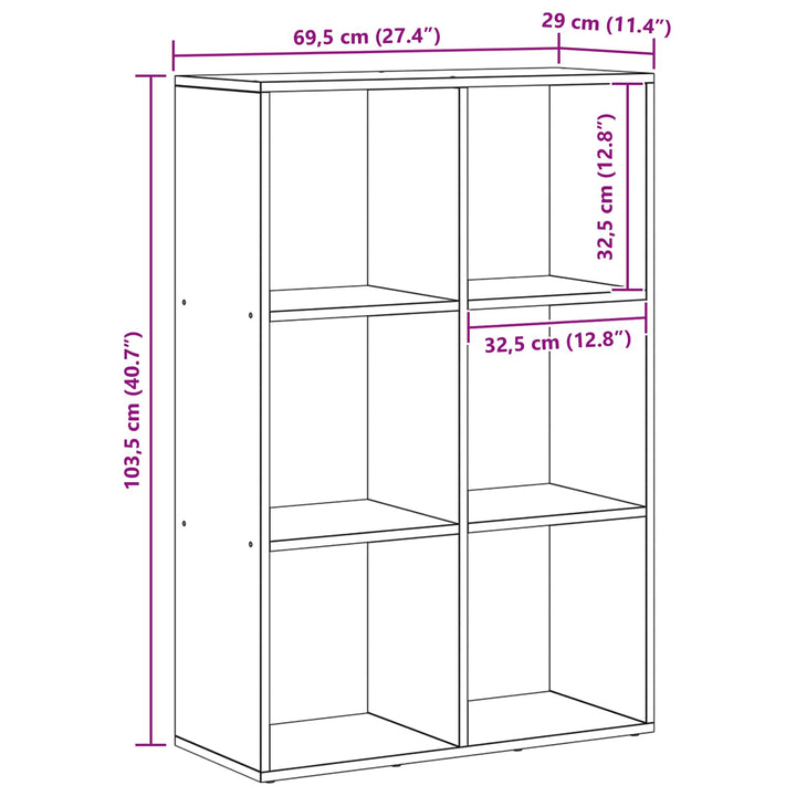 Bogskab Sort eg 69,5 x 29 x 103,5 cm Konstrueret træ
