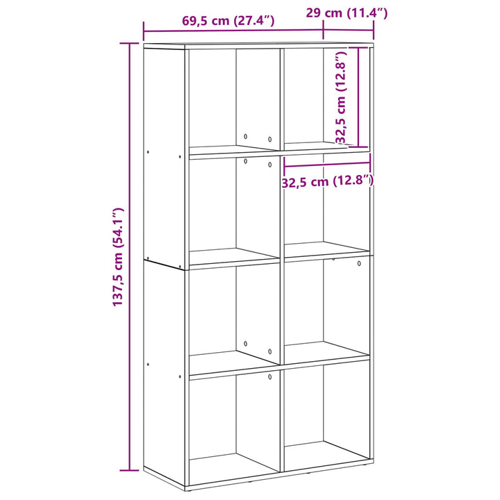 Bogskab Sort eg 69,5 x 29 x 137,5 cm Konstrueret træ