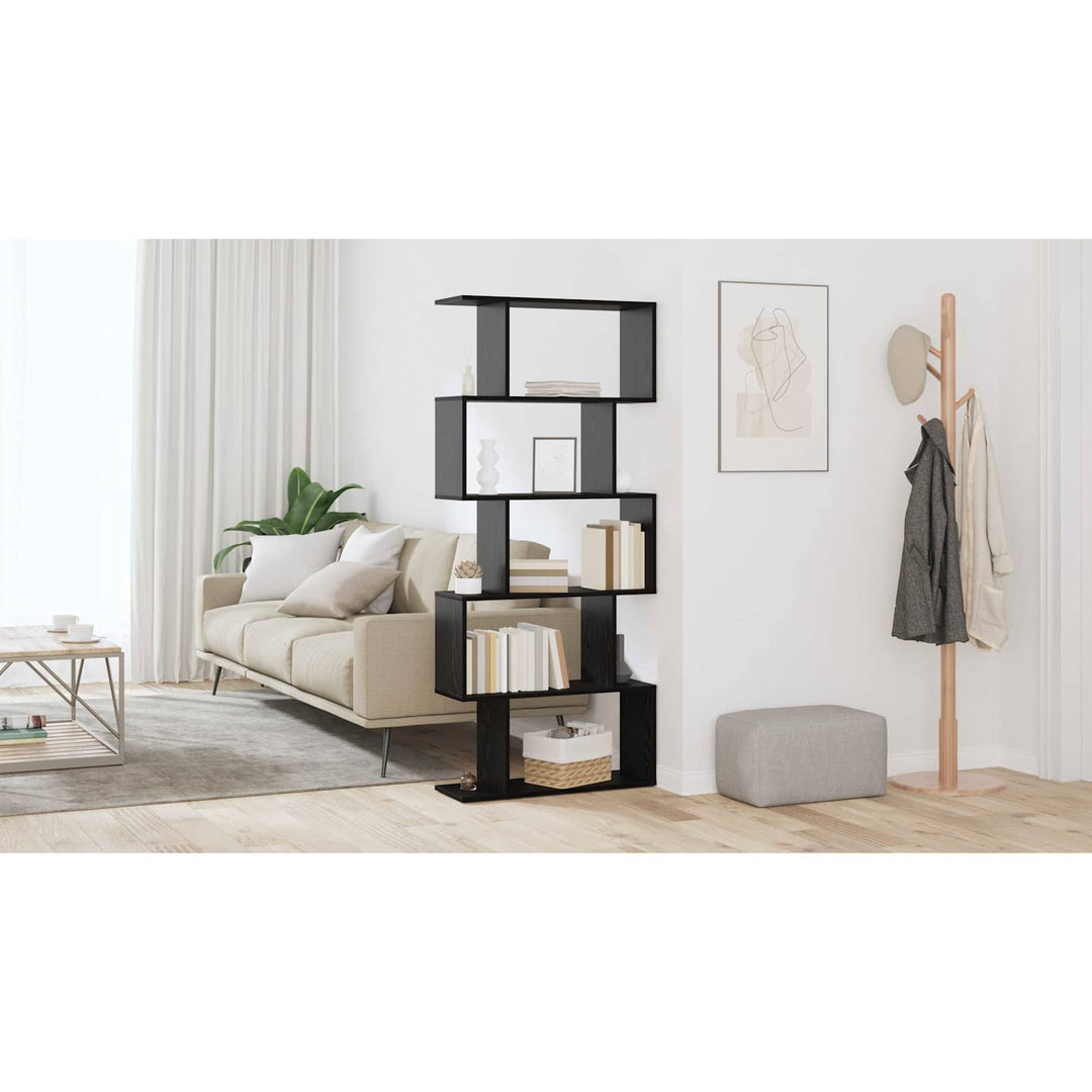 Bogskab Sort eg 70 x 24 x 161 cm Konstrueret træ