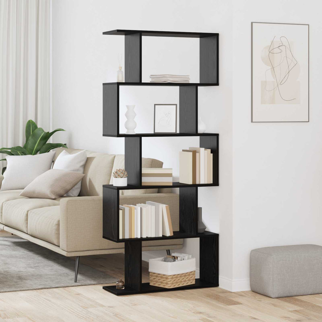 Bogskab Sort eg 70 x 24 x 161 cm Konstrueret træ