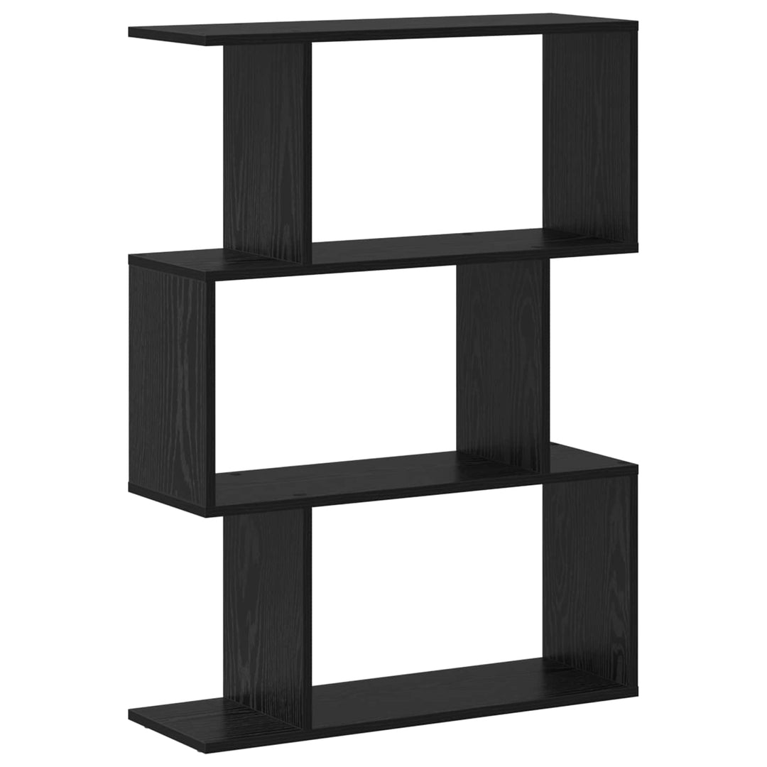 Bogskab 3 niveauer 70 x 24 x 97 cm Konstrueret træ Sort eg