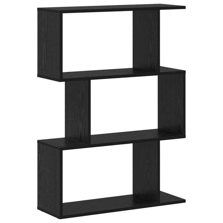 Bogskab 3 niveauer 70 x 24 x 97 cm Konstrueret træ Sort eg
