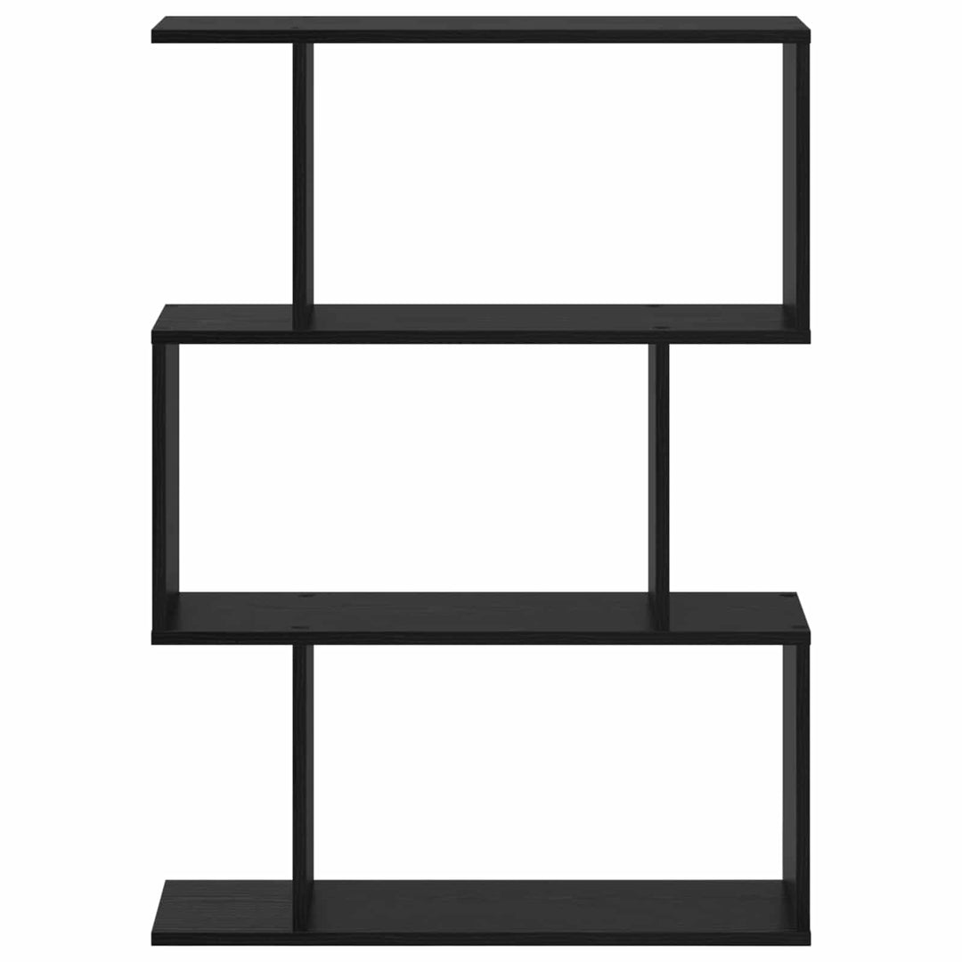 Bogskab 3 niveauer 70 x 24 x 97 cm Konstrueret træ Sort eg