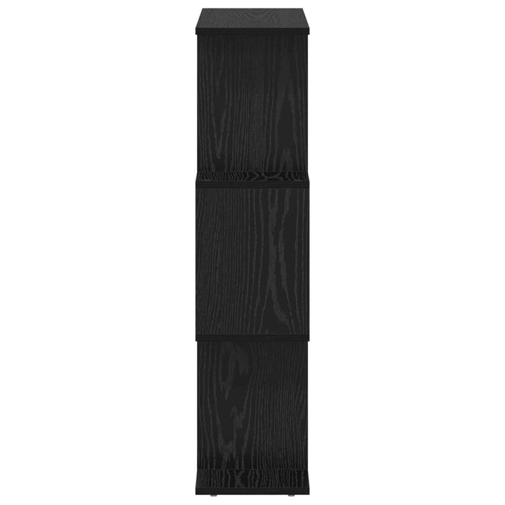 Bogskab 3 niveauer 70 x 24 x 97 cm Konstrueret træ Sort eg