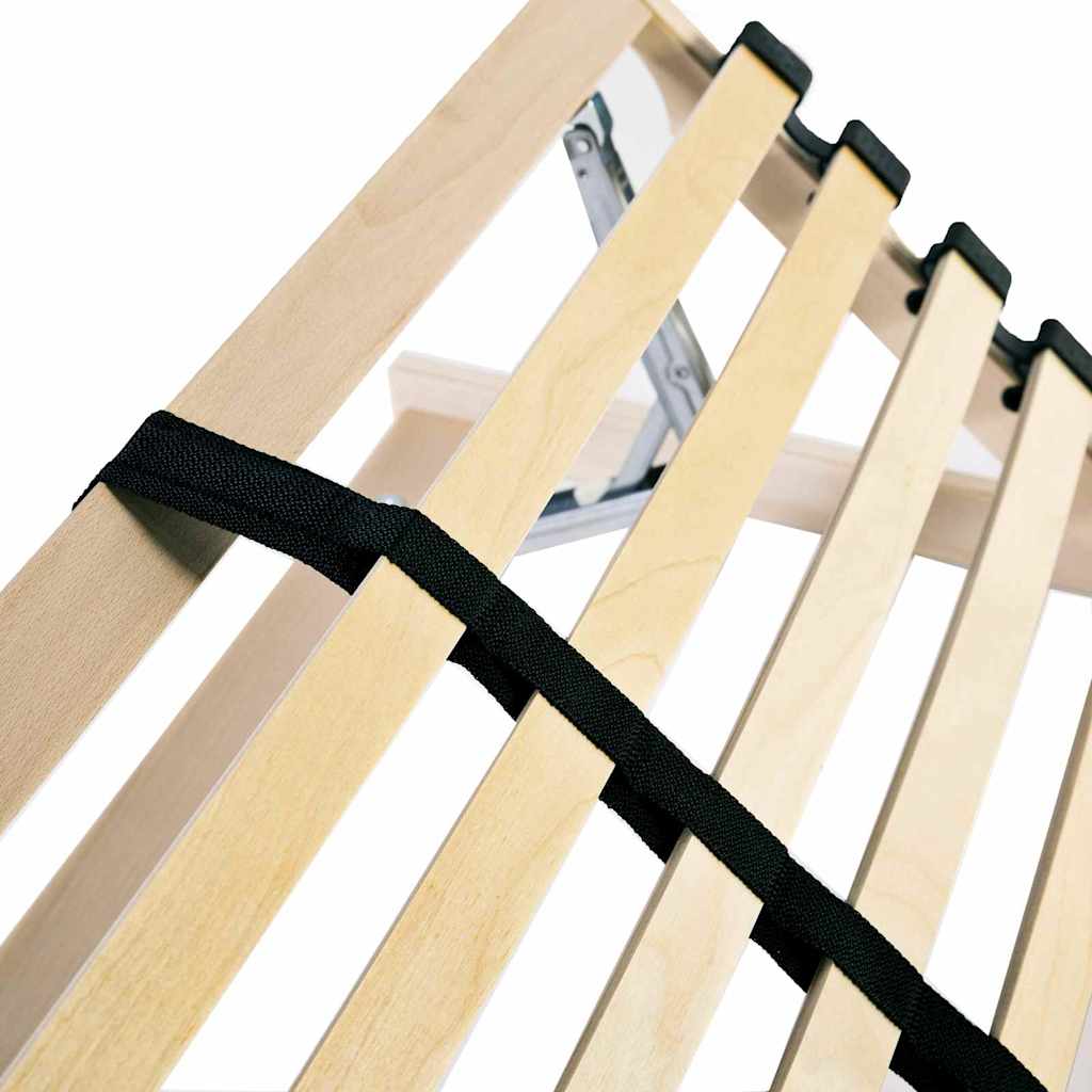 Lamelbund Brun 90 x 190 cm Solid bøg