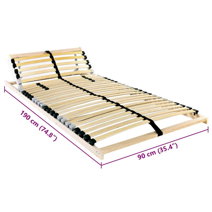 Lamelbund Brun 90 x 190 cm Solid bøg