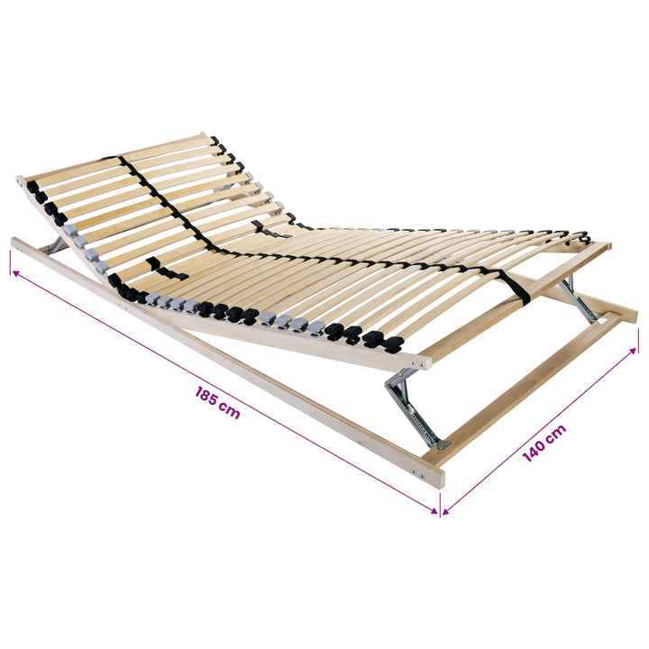 Lamelbund Brun 140 x 190 cm Solid bøg