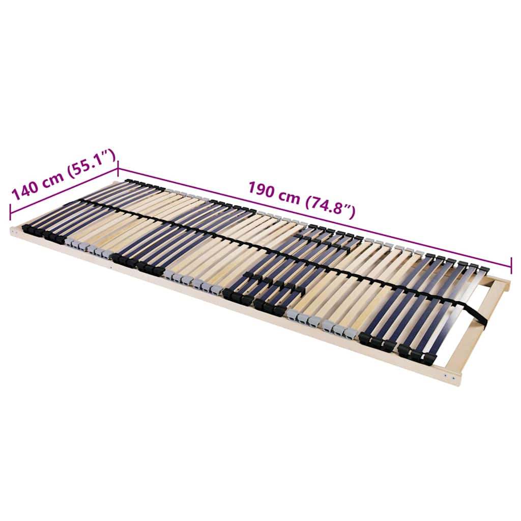 Lamelbund Brun 140 x 190 cm Solid bøg