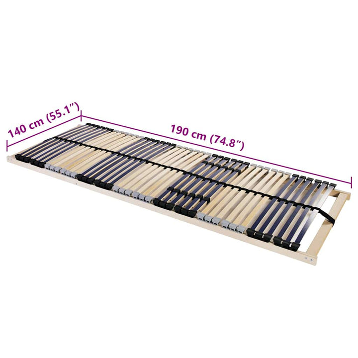 Lamelbund Brun 140 x 190 cm Solid bøg