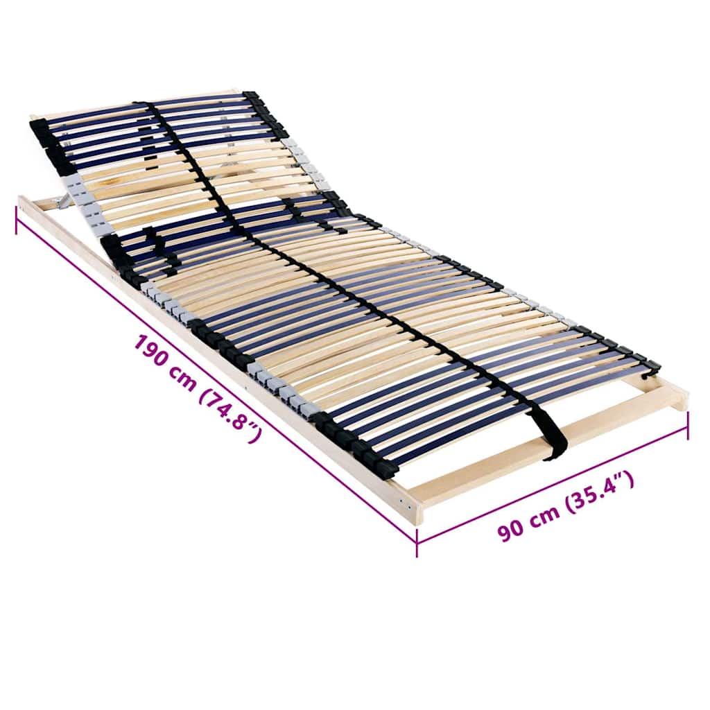 Lamelbund Brun 90 x 190 cm Solid bøg