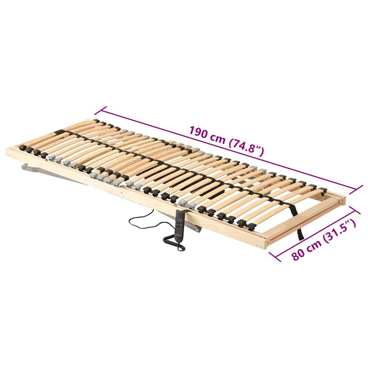 Lamelbund Brun 80 x 190 cm Solid bøg