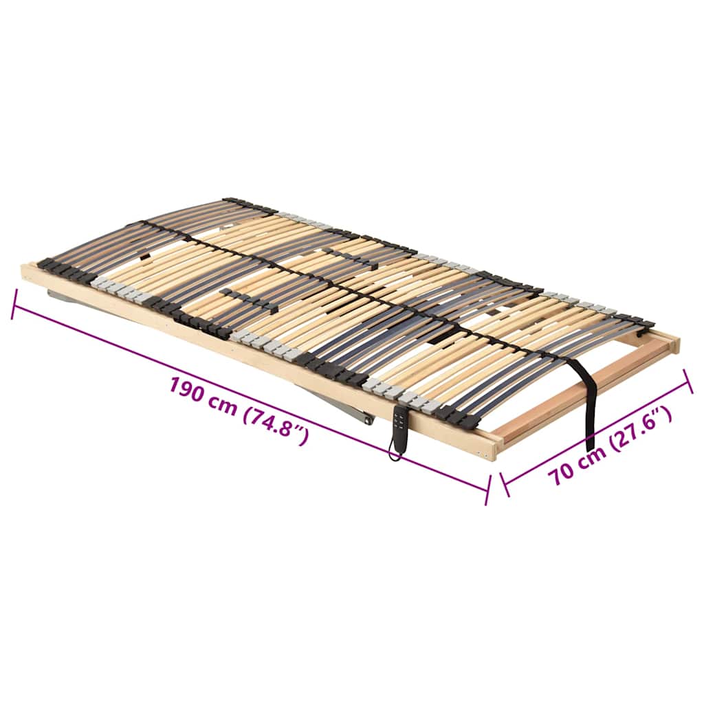 Lamelbund Brun 70 x 190 cm Solid bøg