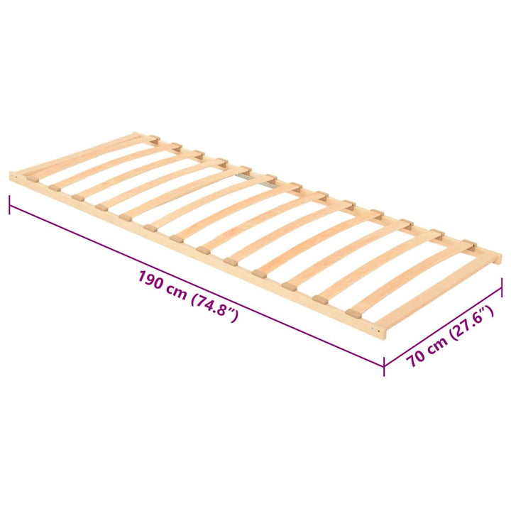 Lamelbund Brun 70 x 190 cm Solid bøg