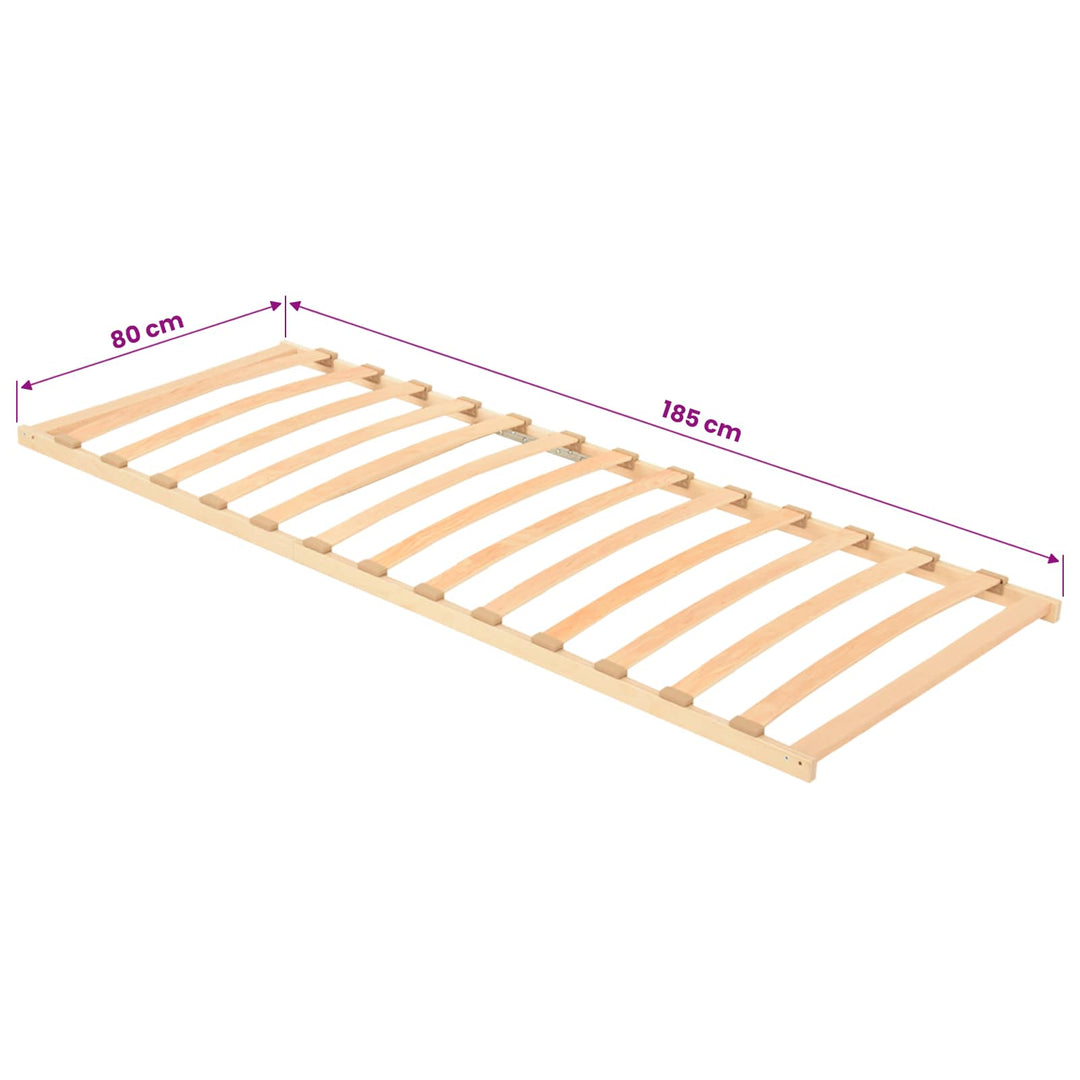 Lamelbund Brun 80 x 190 cm Solid bøg